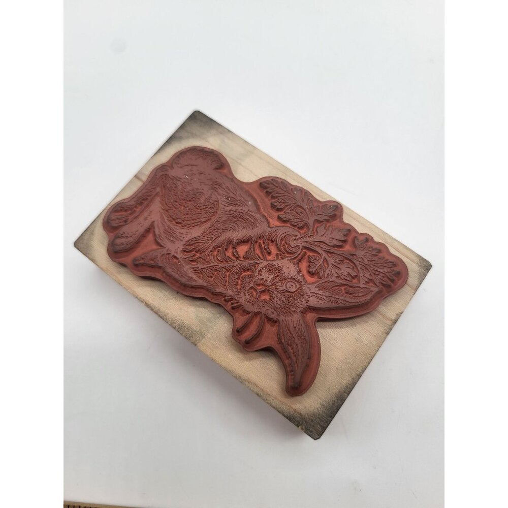 VTG 90s PSX Rubber Stamp Garden Rabbit Carrot Easter Card Animal Bunny G1047 - Picture 4 of 6